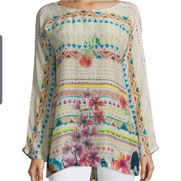 Johnny Was  Elly Flair Printed Tunic size XS - Picture 1 of 6